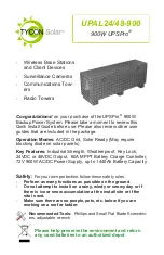 Preview for 1 page of TYCON Solar UPSPro UPAL24/48-900 Manual