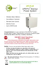 Preview for 1 page of TyconSolar UPSPro UPSTL48 Manual