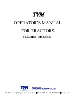 Preview for 1 page of TYM T293HST Operator'S Manual