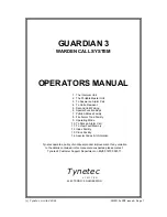 Предварительный просмотр 1 страницы Tynetec guardian 3 Operator'S Manual