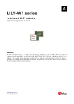 Preview for 1 page of u-blox LILY-W1 Series System Integration Manual