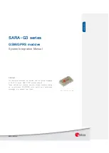 u-blox SARA-G3 Series System Integration Manual preview