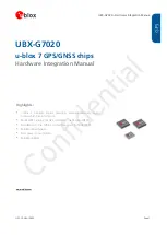 Preview for 1 page of u-blox UBX-G7020 Hardware Integration Manual