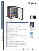 Preview for 1 page of U-Line ADA24R Features And Specifications