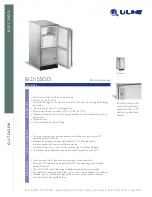 U-Line BI2115SOD Features And Specifications предпросмотр