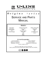 U-Line Origins Series Service And Parts Manual preview