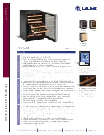 Preview for 1 page of U-Line WINE CAPTAIN 2175WCC Features And Specifications