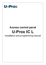 Preview for 1 page of U-Prox IC L Installation And Programming Manual