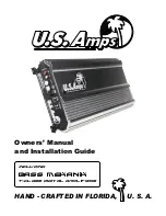 U.S. Amps Bass Mekanik Owner'S Manual And Installation Manual предпросмотр