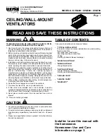 Preview for 1 page of U.S. FAN UVQ400 Instructions