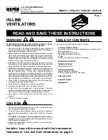 Preview for 1 page of U.S. FAN UVQL400 Instructions