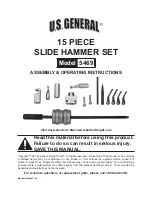 Preview for 1 page of U.S. General 15 PIECE SLIDE HAMMER SET Assembly And Operating Instructions