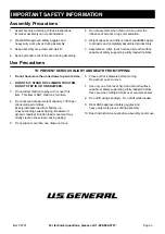 Предварительный просмотр 3 страницы U.S. General 3 Series Owner'S Manual & Safety Instructions