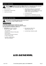 Предварительный просмотр 5 страницы U.S. General 3 Series Owner'S Manual & Safety Instructions