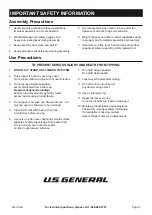 Preview for 3 page of U.S. General 56390 Owner'S Manual & Safety Instructions