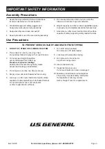 Preview for 3 page of U.S. General 64003 Owner'S Manual & Safety Instructions