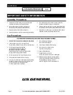 Preview for 2 page of U.S. General 64058 Owner'S Manual