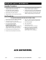 Предварительный просмотр 3 страницы U.S. General 64161 Owner'S Manual & Safety Instructions