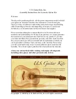 U.S. Guitar Kits Acoustic Guitar Kit Assembly Instructions Manual preview