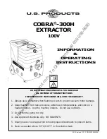 Preview for 1 page of U.S. Products COBRA-300H Operating Instructions Manual