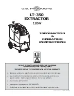 U.S. Products LT-350 EXTRACTOR 120V Information & Operating Instructions preview