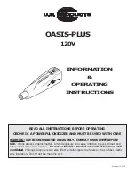 Предварительный просмотр 1 страницы U.S. Products OASIS-PLUS 120V Information & Operating Instructions