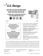 U.S. Range Salamander Broiler Installation And Service Manual предпросмотр