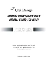 Предварительный просмотр 1 страницы U.S. Range SUMG-100 (GAS) Parts List