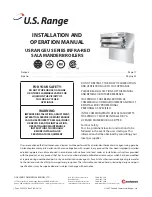 Preview for 1 page of U.S. Range UIRCM60 Installation And Operation Manual