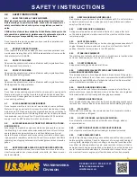 Preview for 4 page of U.S.SAWS CORE EZ Operating Manual