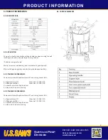 Preview for 6 page of U.S.SAWS M-22 Operating Manual