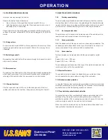 Preview for 9 page of U.S.SAWS M-22 Operating Manual