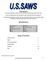 Preview for 2 page of U.S.SAWS One Man Operating Manual