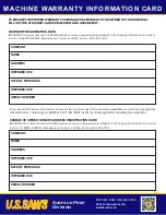 Preview for 10 page of U.S.SAWS ULTRA VAC 1250-G Operating Manual