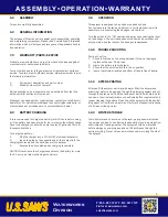 Preview for 5 page of U.S.SAWS US27815 Owner'S Manual