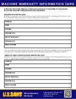 Preview for 11 page of U.S.SAWS US27815 Owner'S Manual