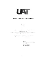 Preview for 2 page of UAT ADSL USB NIC User Manual