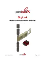 Preview for 1 page of uAvionix SkyLink User And Installation Manual