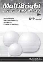 ubbink MultiBright Solar Float 20 Operating Instructions Manual предпросмотр