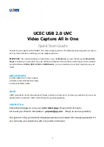 UCEC USB 2.0 UVC Quick Start Manual preview