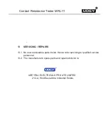 Preview for 15 page of Udey MRL-11 Operating Manual