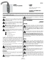 Preview for 1 page of UE TX200 Installation And Maintenance Instructions