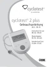 Preview for 1 page of uebe Cyclotest 2 plus Instructions For Use Manual