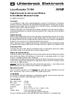 Preview for 1 page of Uhlenbrock Elektronik 75 100 User Manual