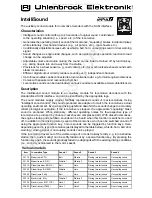 Предварительный просмотр 1 страницы Uhlenbrock Elektronik IntelliSound Manual