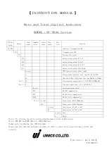 UINICS SP-564A Series Instruction Manual preview