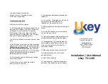 Ukey TS-1100 Installation & User Manual preview