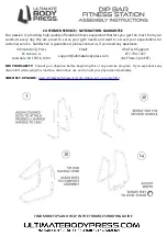 Preview for 1 page of ULTIMATE BODY PRESS DIP BAR Aassembly Instructions