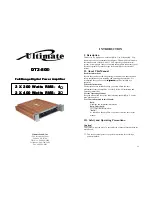 Ultimate Sound DT2-800 User Manual preview