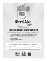 Ultra-Aire 100V Installation Instructions Manual preview